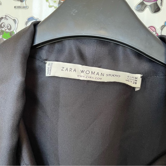 Zara silk boxy bow blouse size M - Picture 8 of 9